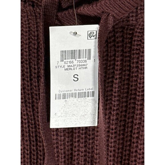 And Now This Mens Ribbed Knit Pullover Hooded Sweater, Merlot, Size S, NWT - Picture 4 of 5